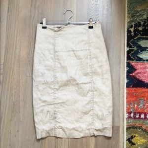 Beige pencil skirt